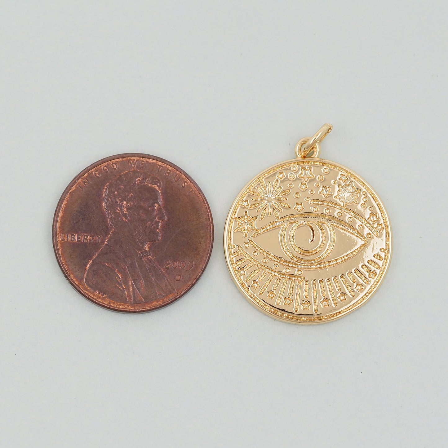 Gold Evil Eye Charms,18K Gold Filled Evil Eye Pendant,Evil Eye Charm Bracelet Necklace for DIY Jewelry Making Supply