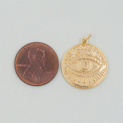 Gold Evil Eye Charms,18K Gold Filled Evil Eye Pendant,Evil Eye Charm Bracelet Necklace for DIY Jewelry Making Supply