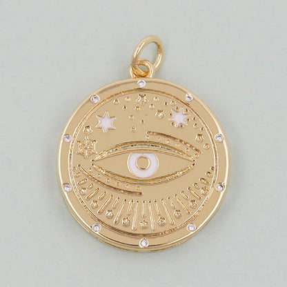 Gold Evil Eye Charms,18K Gold Filled Evil Eye Pendant,Evil Eye Charm Bracelet Necklace for DIY Jewelry Making Supply