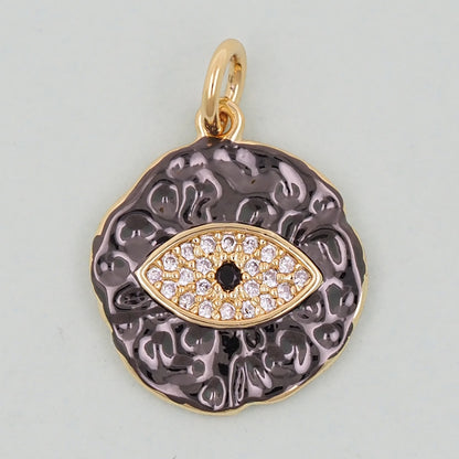 18K Gold Filled Evil Eye Pendant,Evil Eye Charm Bracelet Necklace for DIY Jewelry Making Supply