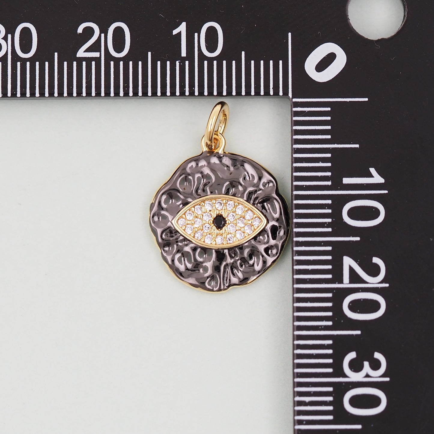 18K Gold Filled Evil Eye Pendant,Evil Eye Charm Bracelet Necklace for DIY Jewelry Making Supply