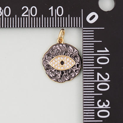 18K Gold Filled Evil Eye Pendant,Evil Eye Charm Bracelet Necklace for DIY Jewelry Making Supply