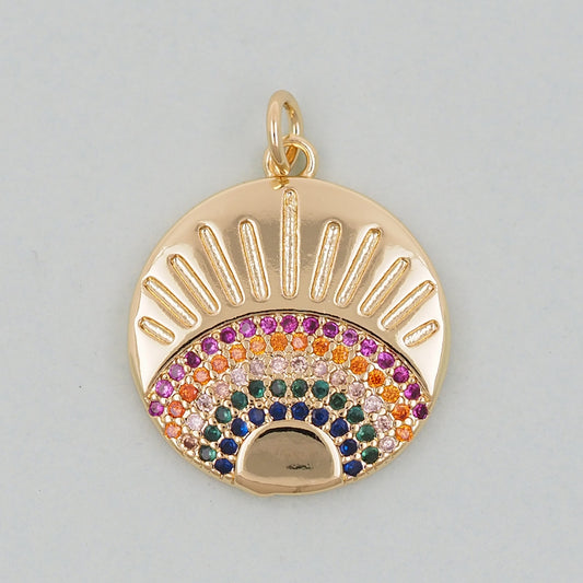 18K Gold Filled Evil Eye Pendant,Evil Eye Charm Bracelet Necklace for DIY Jewelry Making Supply