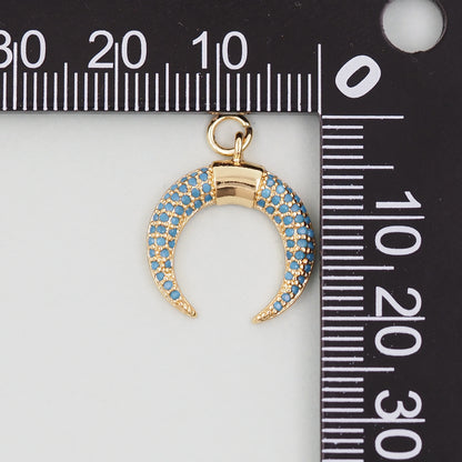 Gold Horn Charms,18K Gold Filled Horn Pendant,Horn Charm Bracelet Necklace for DIY Jewelry Making Supply