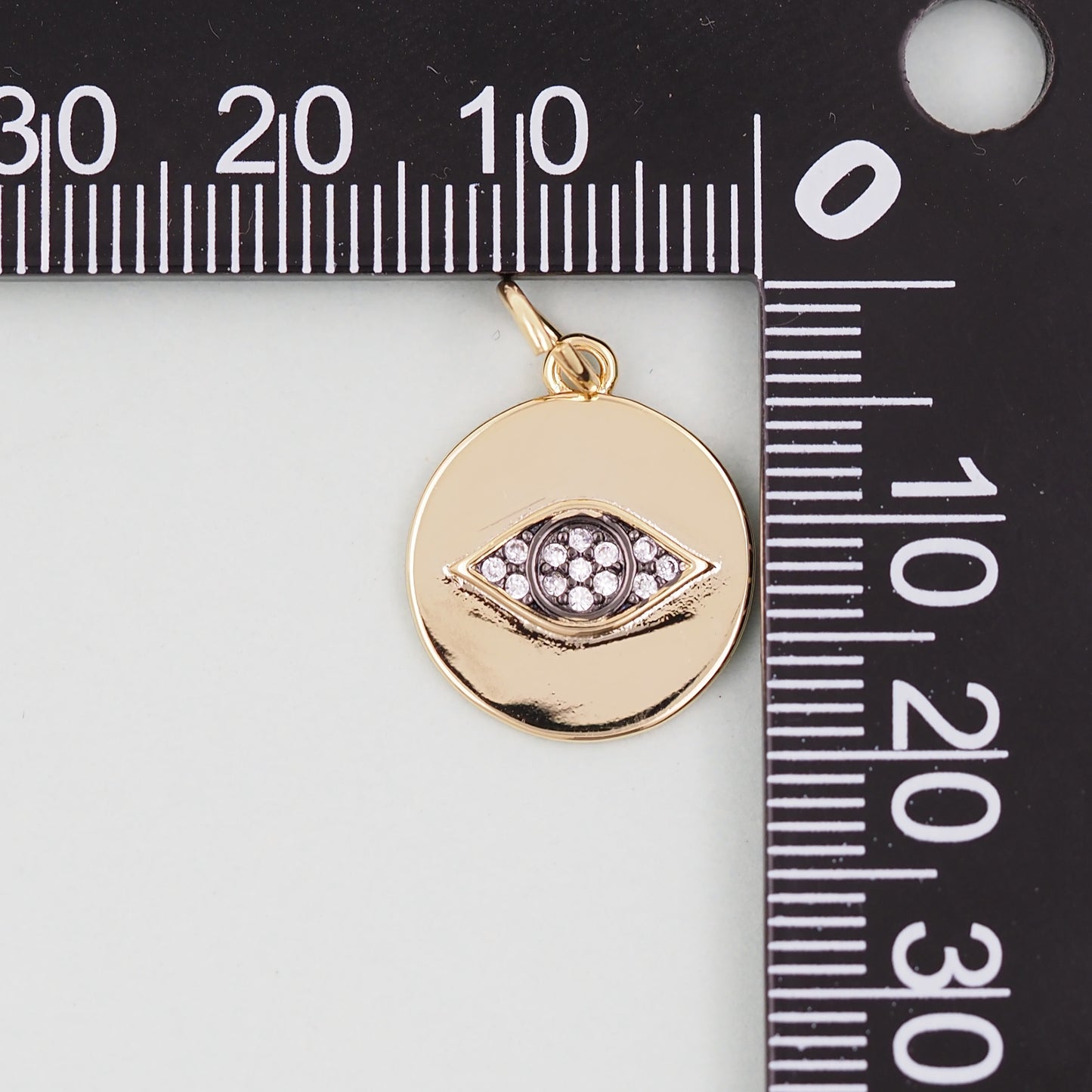 18K Gold Filled Evil Eye Pendant,Evil Eye Charm Bracelet Necklace for DIY Jewelry Making Supply