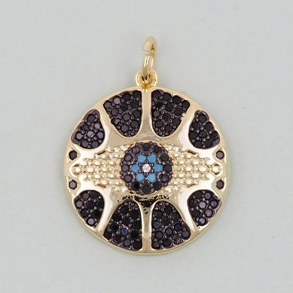 18K Gold Filled Evil Eye Pendant,Evil Eye Charm Bracelet Necklace for DIY Jewelry Making Supply