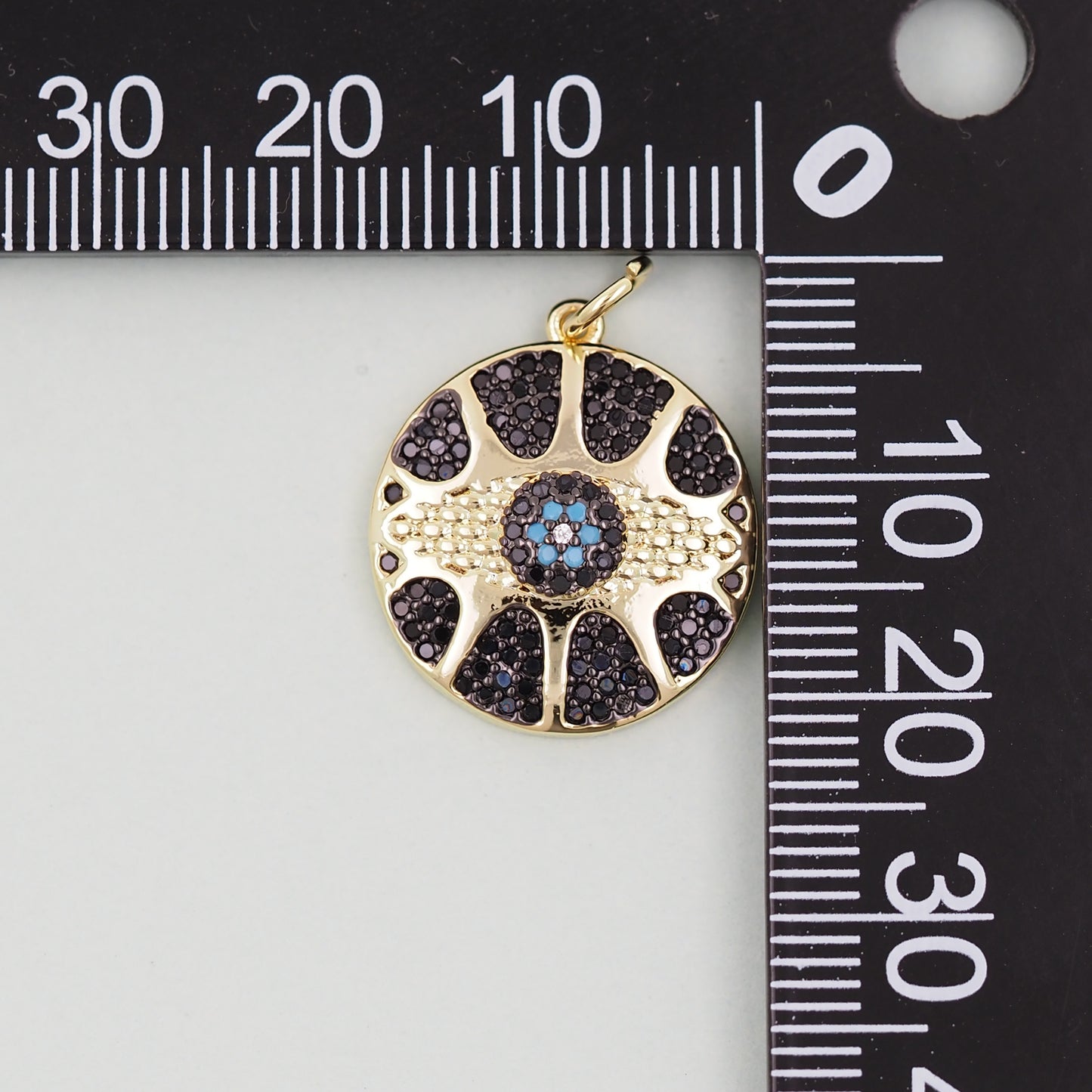 18K Gold Filled Evil Eye Pendant,Evil Eye Charm Bracelet Necklace for DIY Jewelry Making Supply