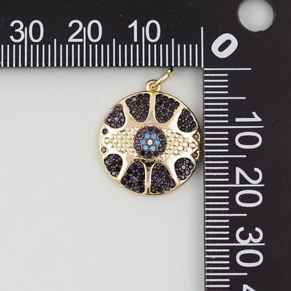 18K Gold Filled Evil Eye Pendant,Evil Eye Charm Bracelet Necklace for DIY Jewelry Making Supply