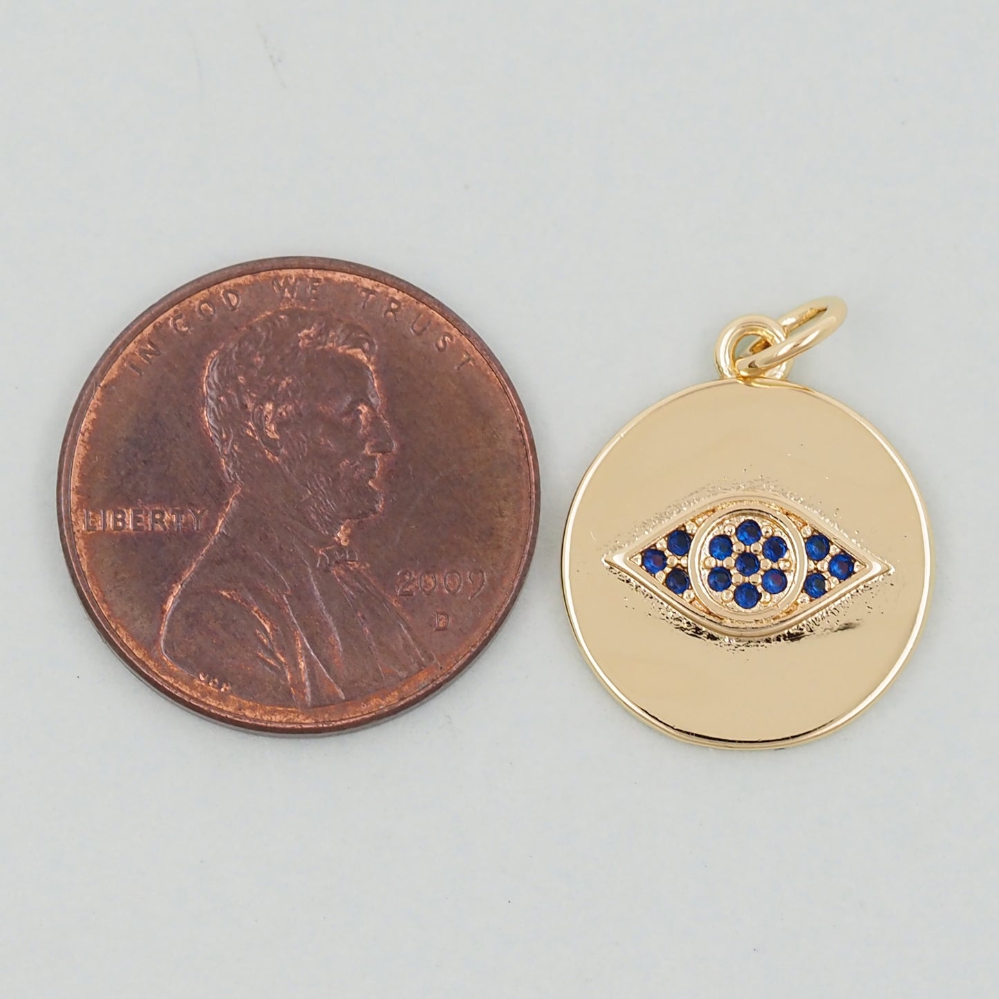 18K Gold Filled Evil Eye Pendant,Evil Eye Charm Bracelet Necklace for DIY Jewelry Making Supply
