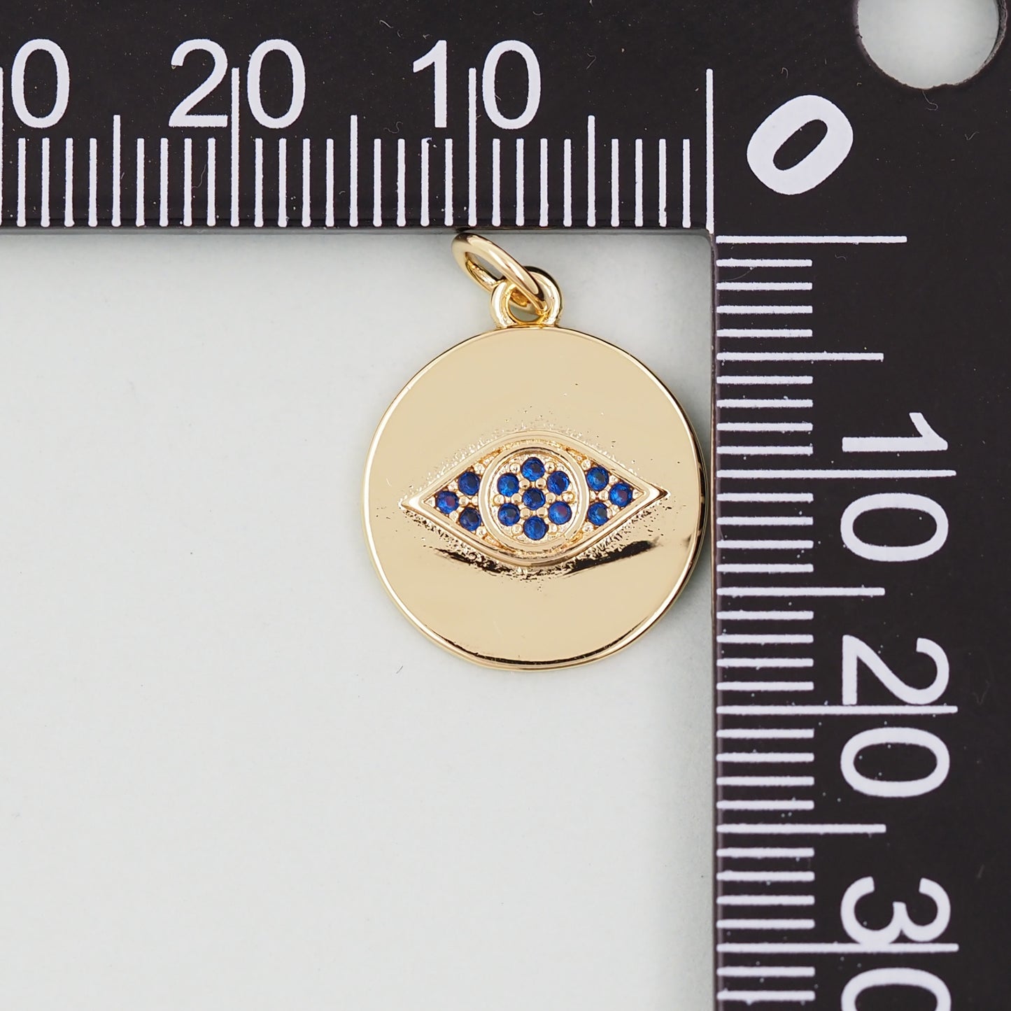 18K Gold Filled Evil Eye Pendant,Evil Eye Charm Bracelet Necklace for DIY Jewelry Making Supply