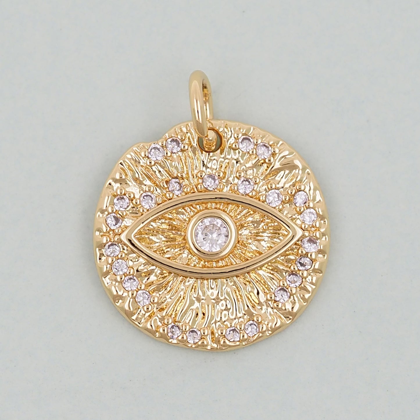 18K Gold Filled Evil Eye Pendant,Evil Eye Charm Bracelet Necklace for DIY Jewelry Making Supply