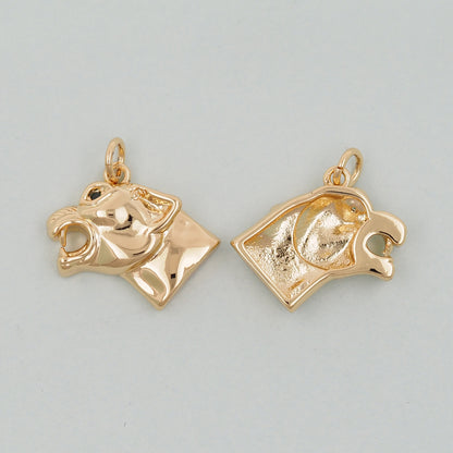 Gold Leopard Charms,18K Gold Filled Leopard Pendant,Leopard Charm Bracelet Necklace for DIY Jewelry Making Supply