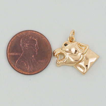 Gold Leopard Charms,18K Gold Filled Leopard Pendant,Leopard Charm Bracelet Necklace for DIY Jewelry Making Supply