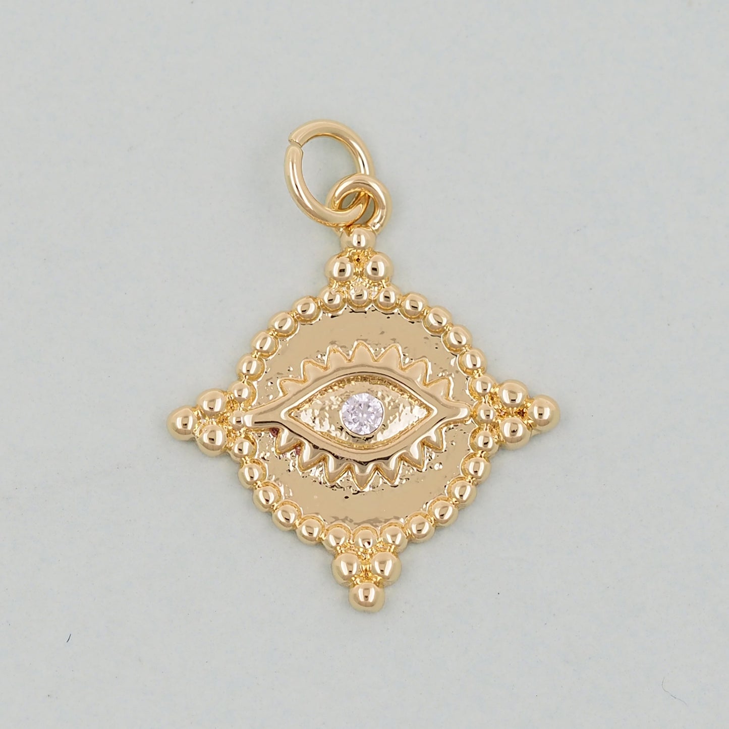 18K Gold Filled Evil Eye Pendant,Evil Eye Charm Bracelet Necklace for DIY Jewelry Making Supply