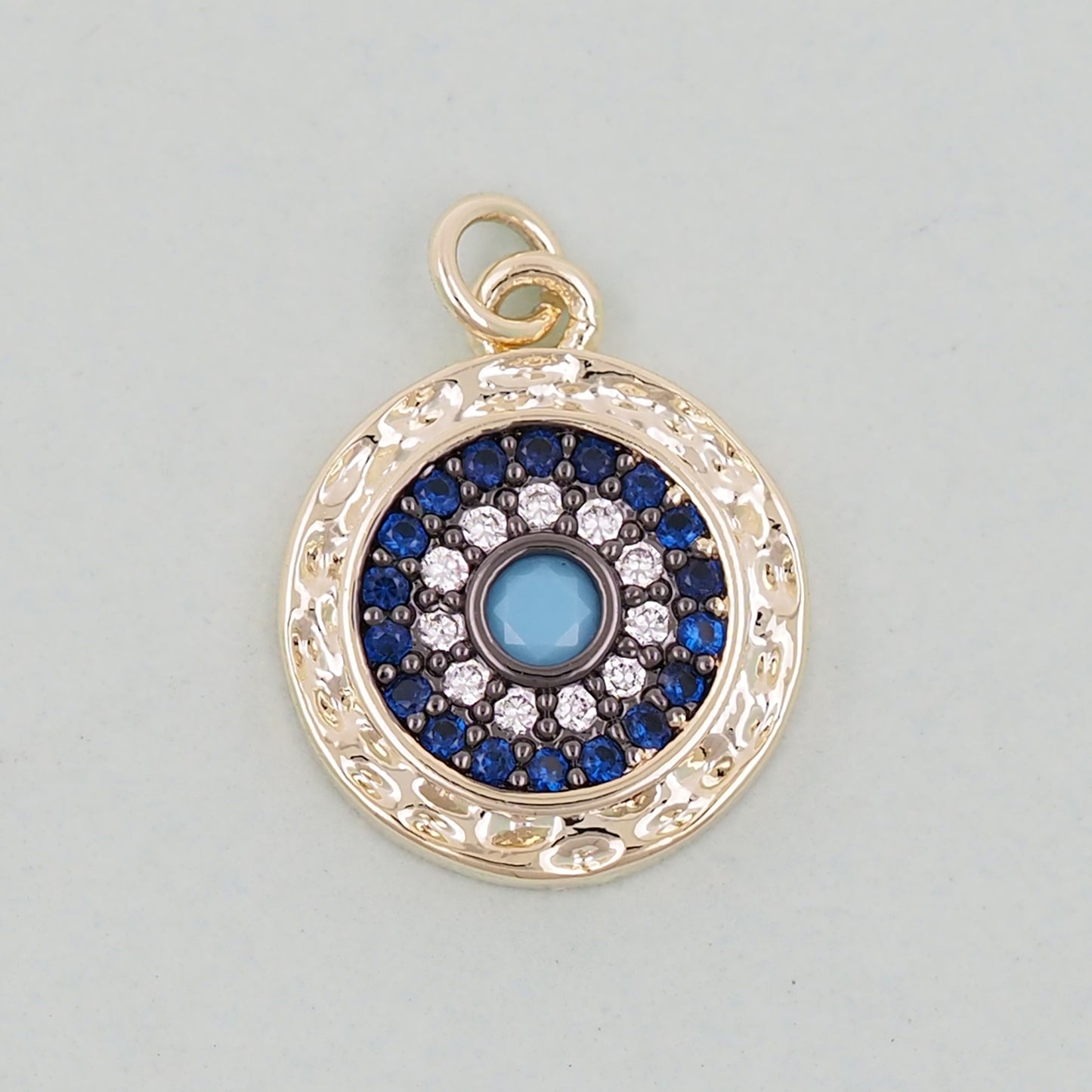 18K Gold Filled Evil Eye Pendant,Evil Eye Charm Bracelet Necklace for DIY Jewelry Making Supply