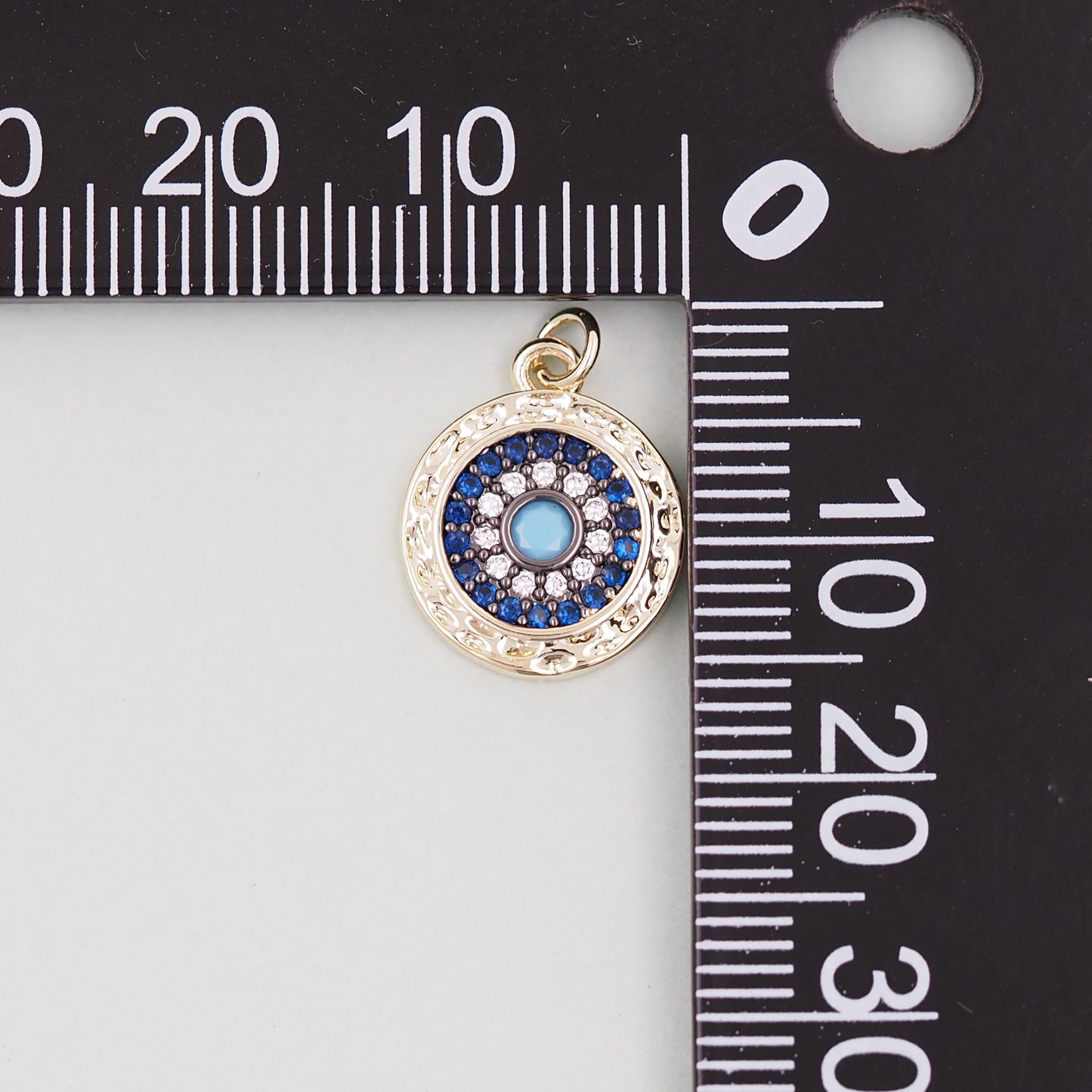 18K Gold Filled Evil Eye Pendant,Evil Eye Charm Bracelet Necklace for DIY Jewelry Making Supply