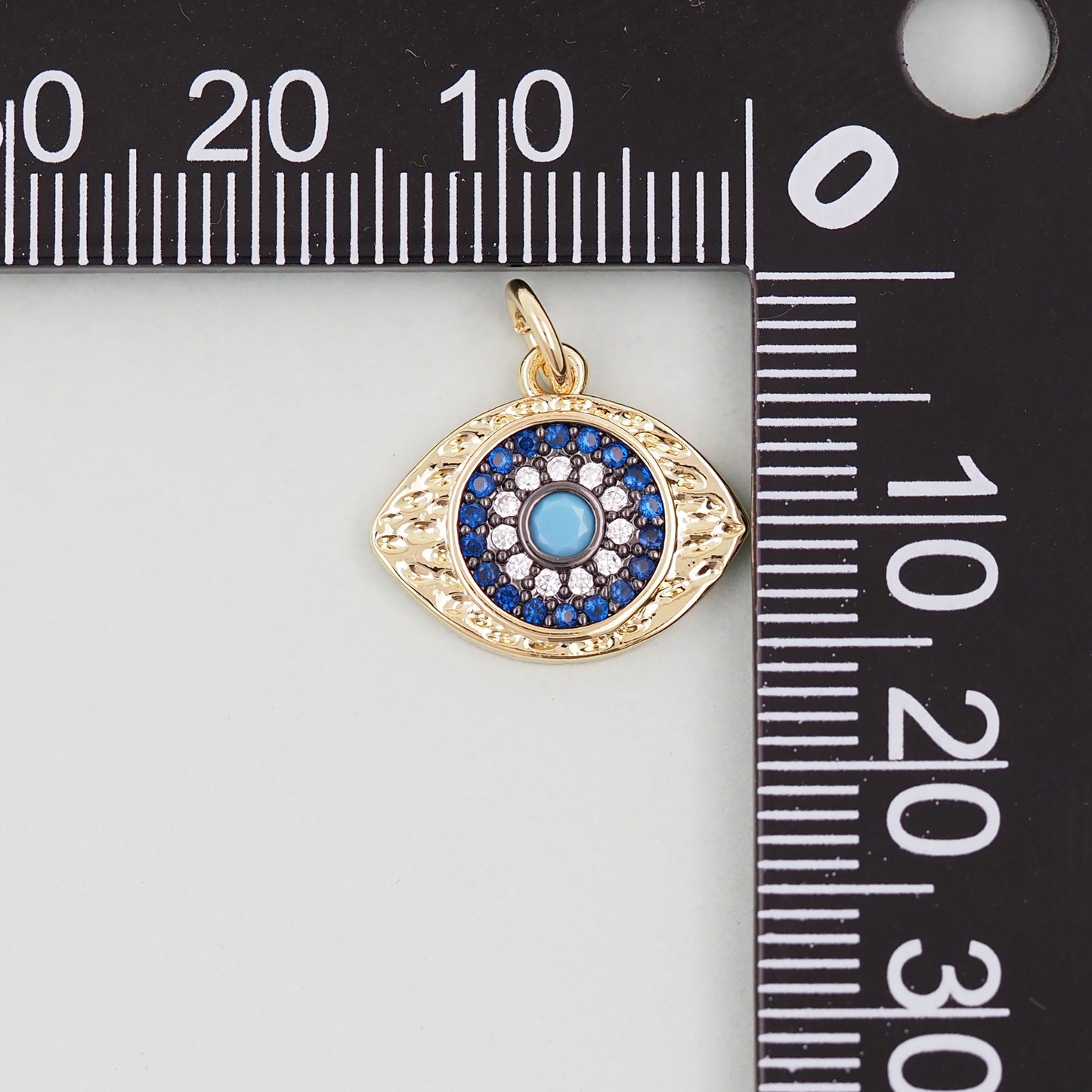 18K Gold Filled Evil Eye Pendant,Evil Eye Charm Bracelet Necklace for DIY Jewelry Making Supply