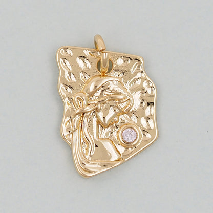 18K Gold Filled Geometric Pendant,Geometric Charm Bracelet Necklace for DIY Jewelry Making Supply