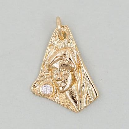 18K Gold Filled Geometric Pendant,Geometric Charm Bracelet Necklace for DIY Jewelry Making Supply