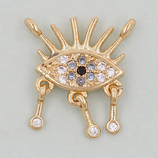 Gold Evil Eye Charms,18K Gold Filled Evil Eye Pendant,Evil Eye Charm Bracelet Necklace for DIY Jewelry Making Supply