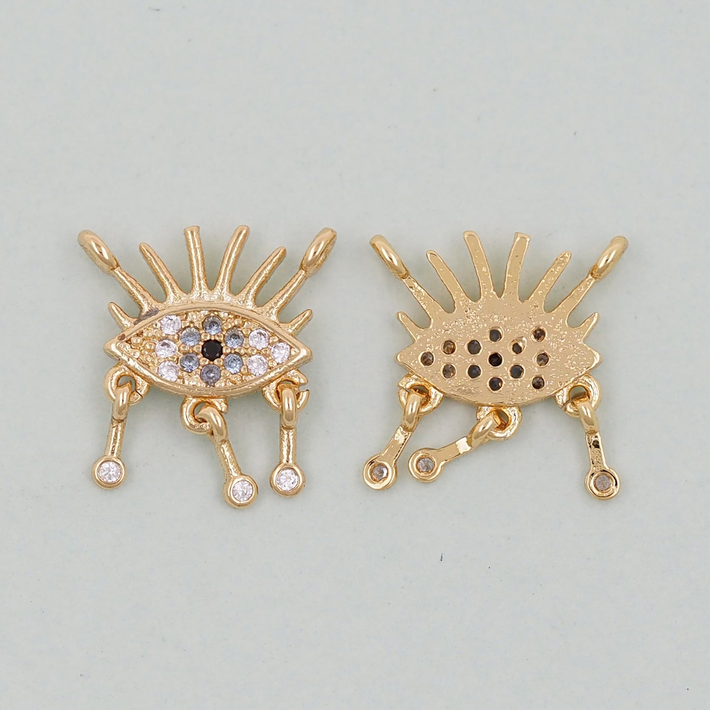 Gold Evil Eye Charms,18K Gold Filled Evil Eye Pendant,Evil Eye Charm Bracelet Necklace for DIY Jewelry Making Supply