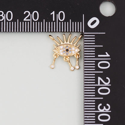 Gold Evil Eye Charms,18K Gold Filled Evil Eye Pendant,Evil Eye Charm Bracelet Necklace for DIY Jewelry Making Supply
