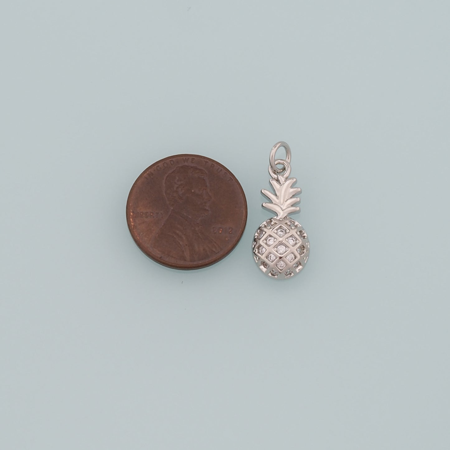 Gold Pineapple Charms,18K Gold Filled Pineapple Pendant,CZ Micro Pave Fruit Charm Bracelet Necklace for DIY Jewelry Making Supply