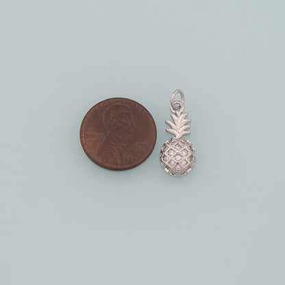 Gold Pineapple Charms,18K Gold Filled Pineapple Pendant,CZ Micro Pave Fruit Charm Bracelet Necklace for DIY Jewelry Making Supply