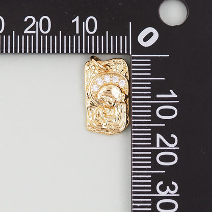 18K Gold Filled Geometric Pendant,Geometric Charm Bracelet Necklace for DIY Jewelry Making Supply