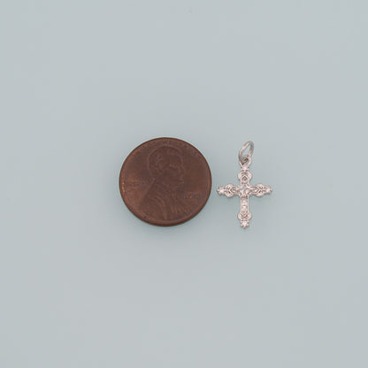 Gold Cross Charms,18K Gold Filled Cross Pendant,CZ Micro Pave Religion Charm Bracelet Necklace for DIY Jewelry Making Supply