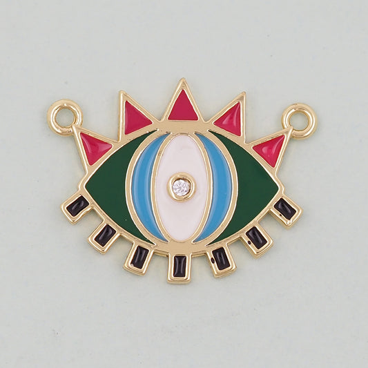 Gold Evil Eye Charms,18K Gold Filled Evil Eye Pendant,Evil Eye Charm Bracelet Necklace for DIY Jewelry Making Supply