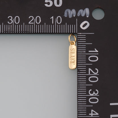 18K Gold Filled Rectangle Pendant,Rectangle Charm Bracelet Necklace for DIY Jewelry Making Supply