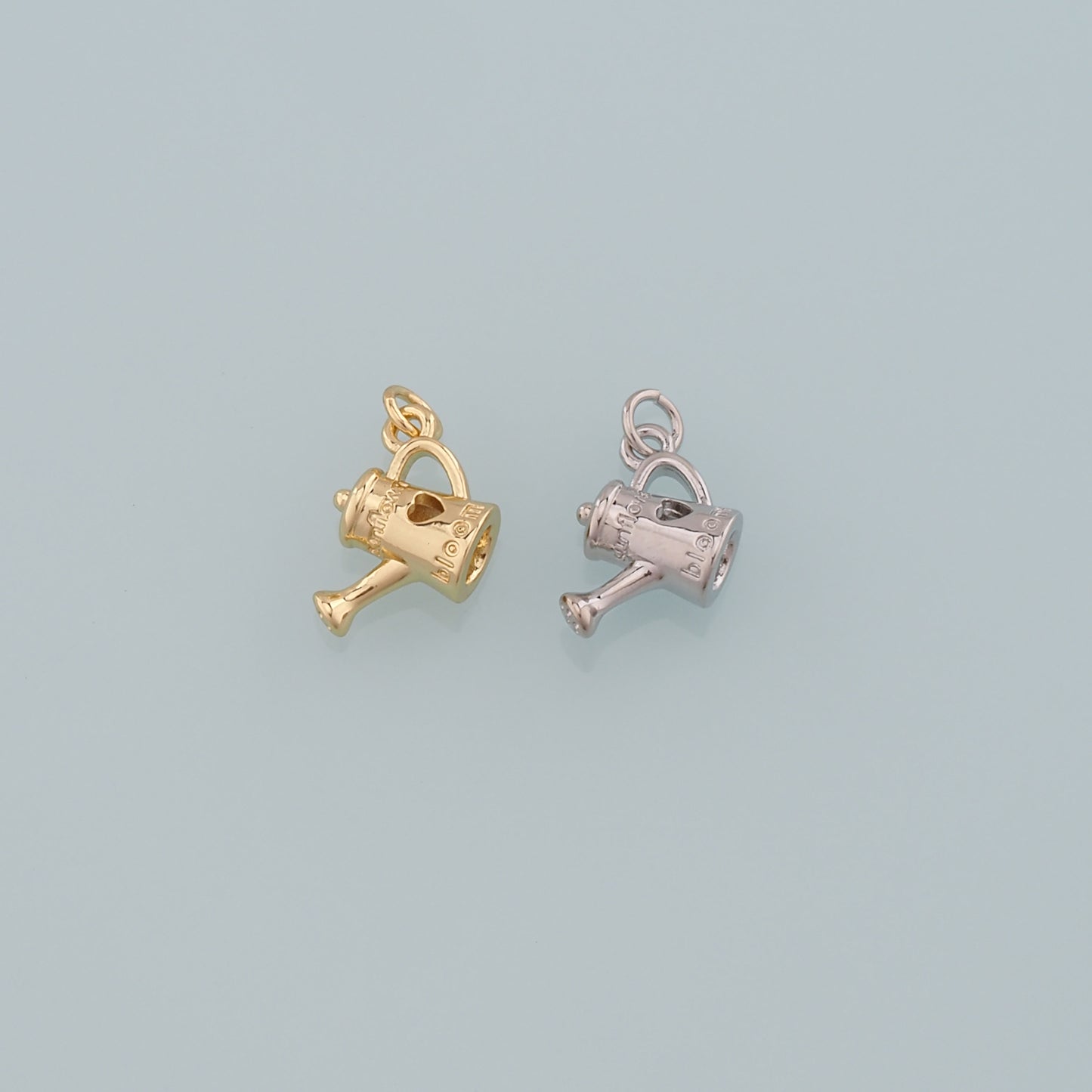 18K Gold Filled Watering Can Pendant,Dainty Watering Charm Bracelet Necklace for DIY Jewelry Making Supply