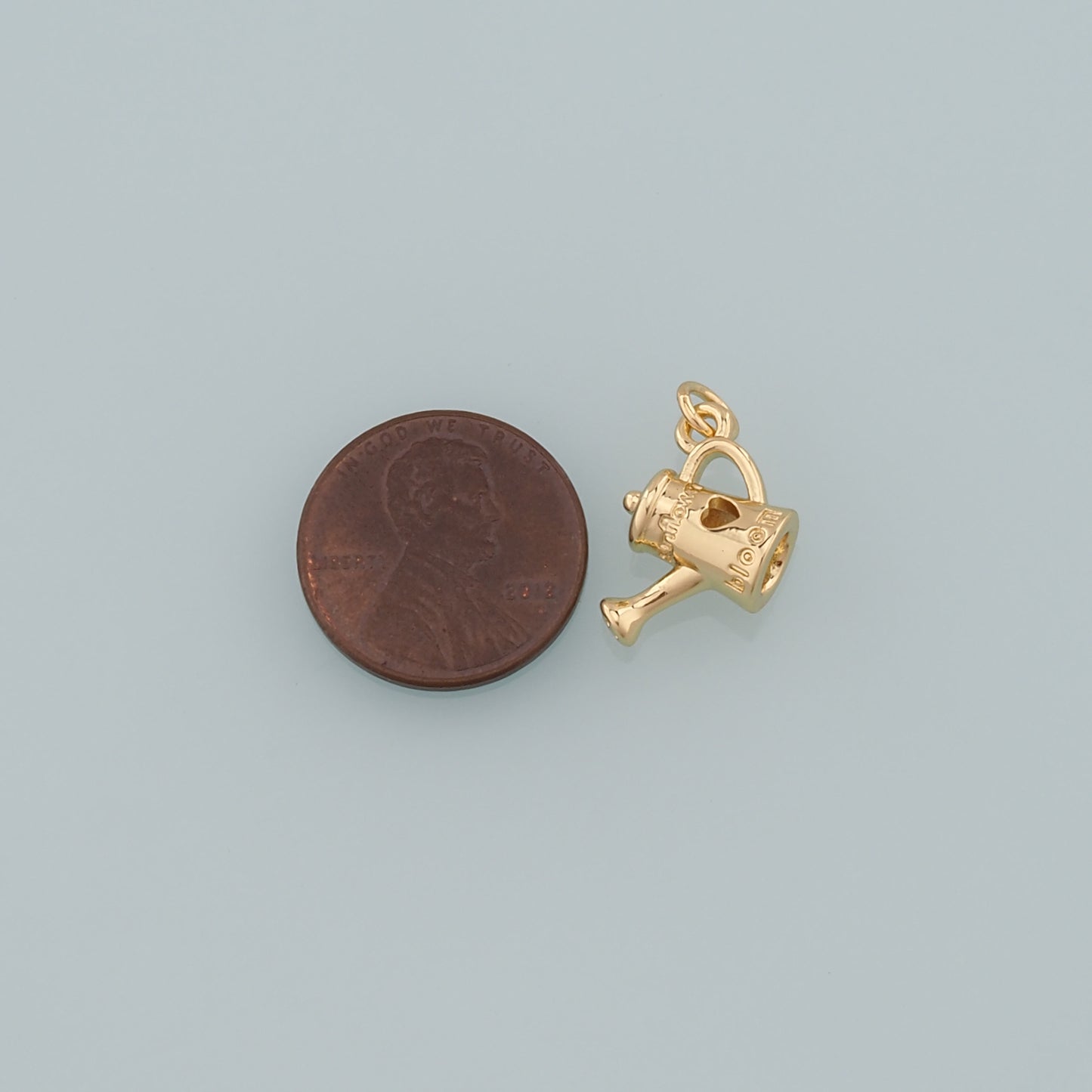 18K Gold Filled Watering Can Pendant,Dainty Watering Charm Bracelet Necklace for DIY Jewelry Making Supply