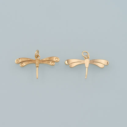 Gold Dragonfly Charms,18K Gold Filled Dragonfly Pendant,Insect Charm Bracelet Necklace for DIY Jewelry Making Supply
