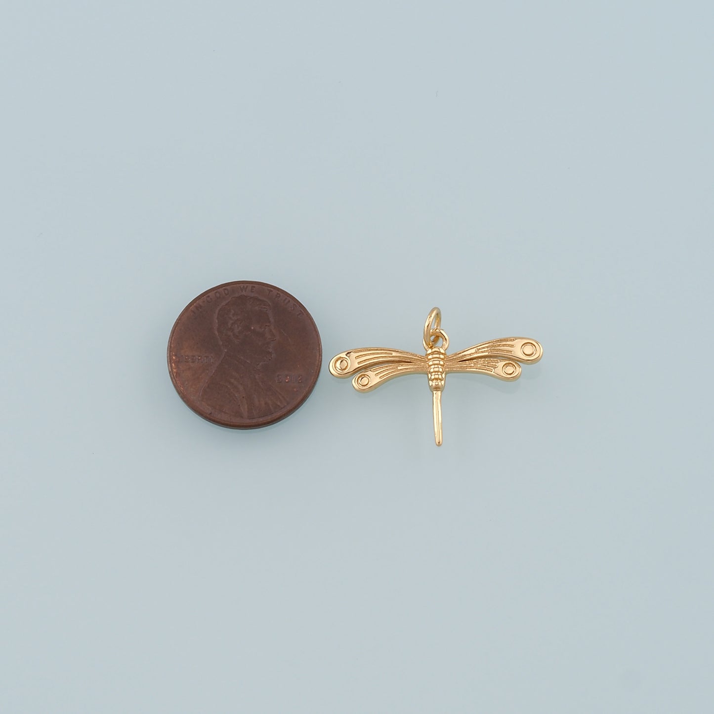Gold Dragonfly Charms,18K Gold Filled Dragonfly Pendant,Insect Charm Bracelet Necklace for DIY Jewelry Making Supply