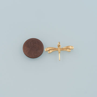 Gold Dragonfly Charms,18K Gold Filled Dragonfly Pendant,Insect Charm Bracelet Necklace for DIY Jewelry Making Supply