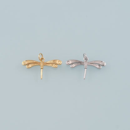 Gold Dragonfly Charms,18K Gold Filled Dragonfly Pendant,Insect Charm Bracelet Necklace for DIY Jewelry Making Supply