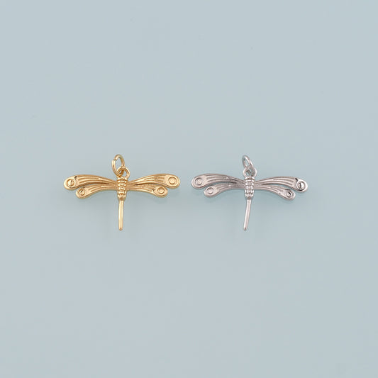 Gold Dragonfly Charms,18K Gold Filled Dragonfly Pendant,Insect Charm Bracelet Necklace for DIY Jewelry Making Supply