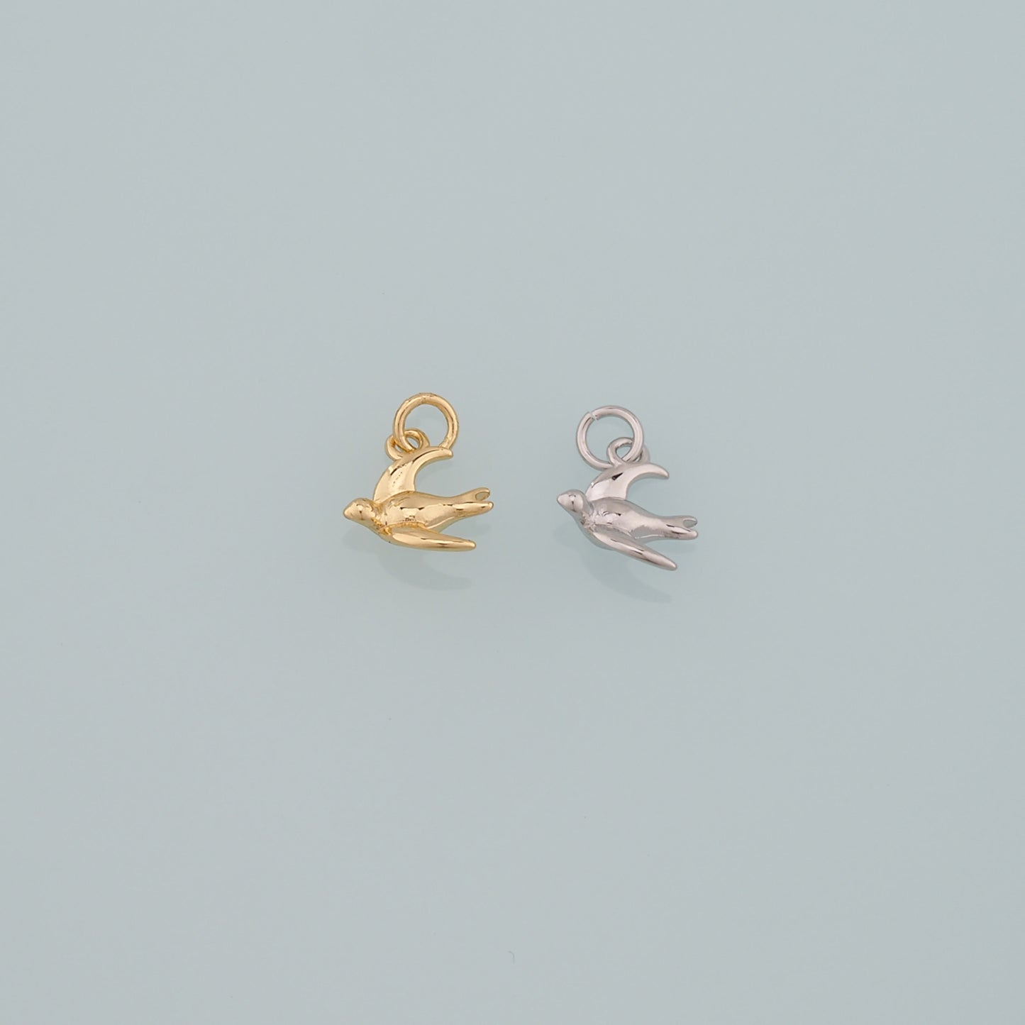Gold Animal Charms,18K Gold Filled Bird Pendant,Bird Charm Bracelet Necklace for DIY Jewelry Making Supply