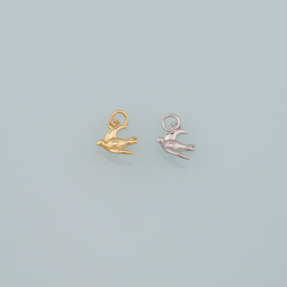 Gold Animal Charms,18K Gold Filled Bird Pendant,Bird Charm Bracelet Necklace for DIY Jewelry Making Supply