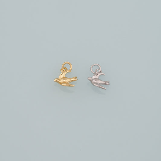 Gold Animal Charms,18K Gold Filled Bird Pendant,Bird Charm Bracelet Necklace for DIY Jewelry Making Supply