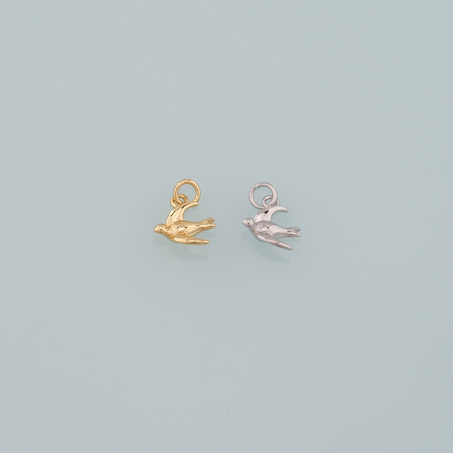Gold Animal Charms,18K Gold Filled Bird Pendant,Bird Charm Bracelet Necklace for DIY Jewelry Making Supply
