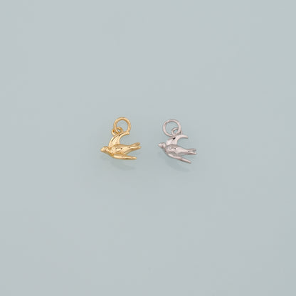 Gold Animal Charms,18K Gold Filled Bird Pendant,Bird Charm Bracelet Necklace for DIY Jewelry Making Supply