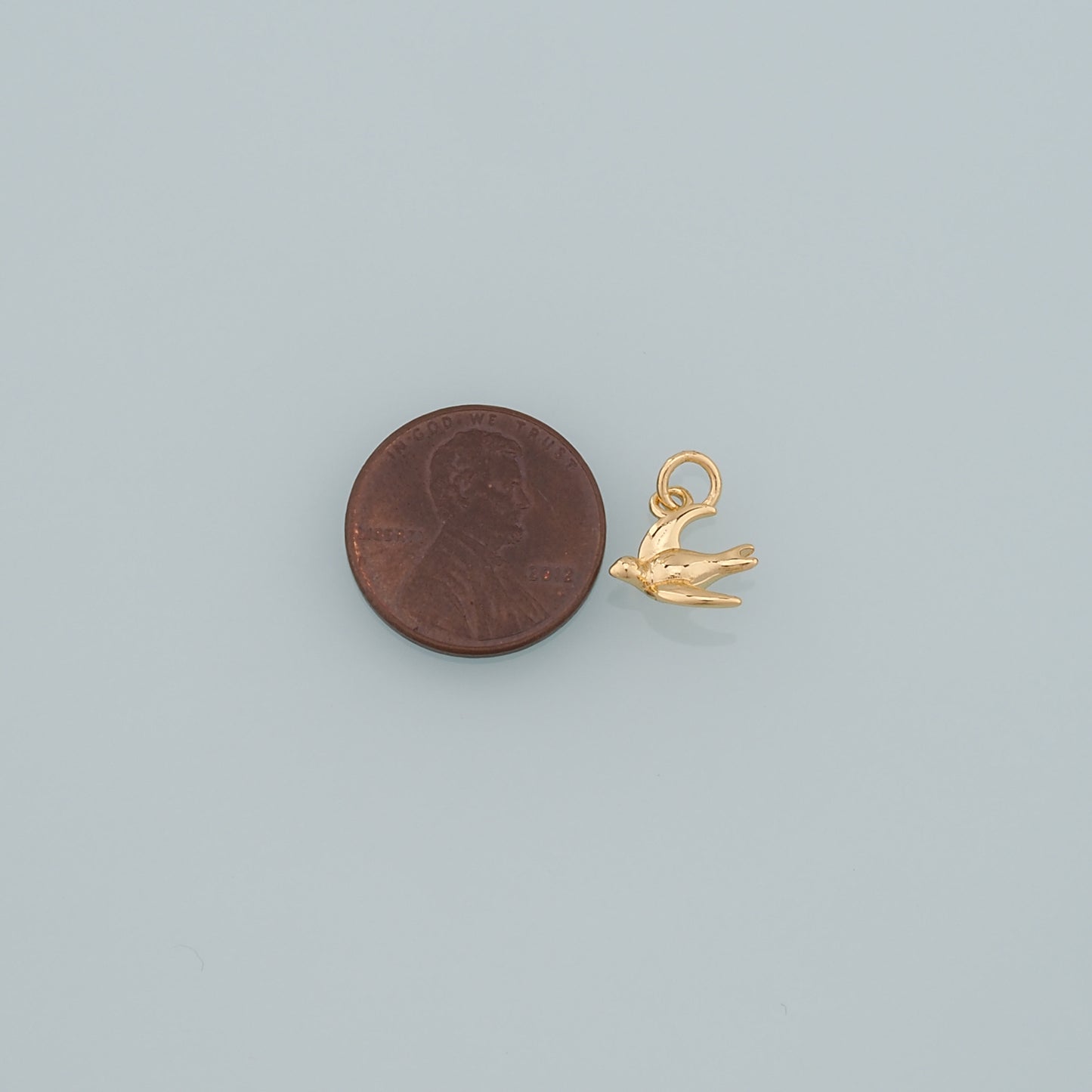 Gold Animal Charms,18K Gold Filled Bird Pendant,Bird Charm Bracelet Necklace for DIY Jewelry Making Supply