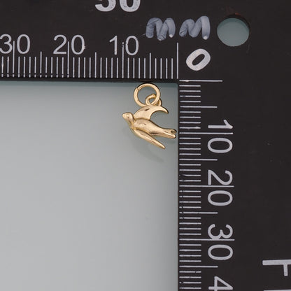 Gold Animal Charms,18K Gold Filled Bird Pendant,Bird Charm Bracelet Necklace for DIY Jewelry Making Supply