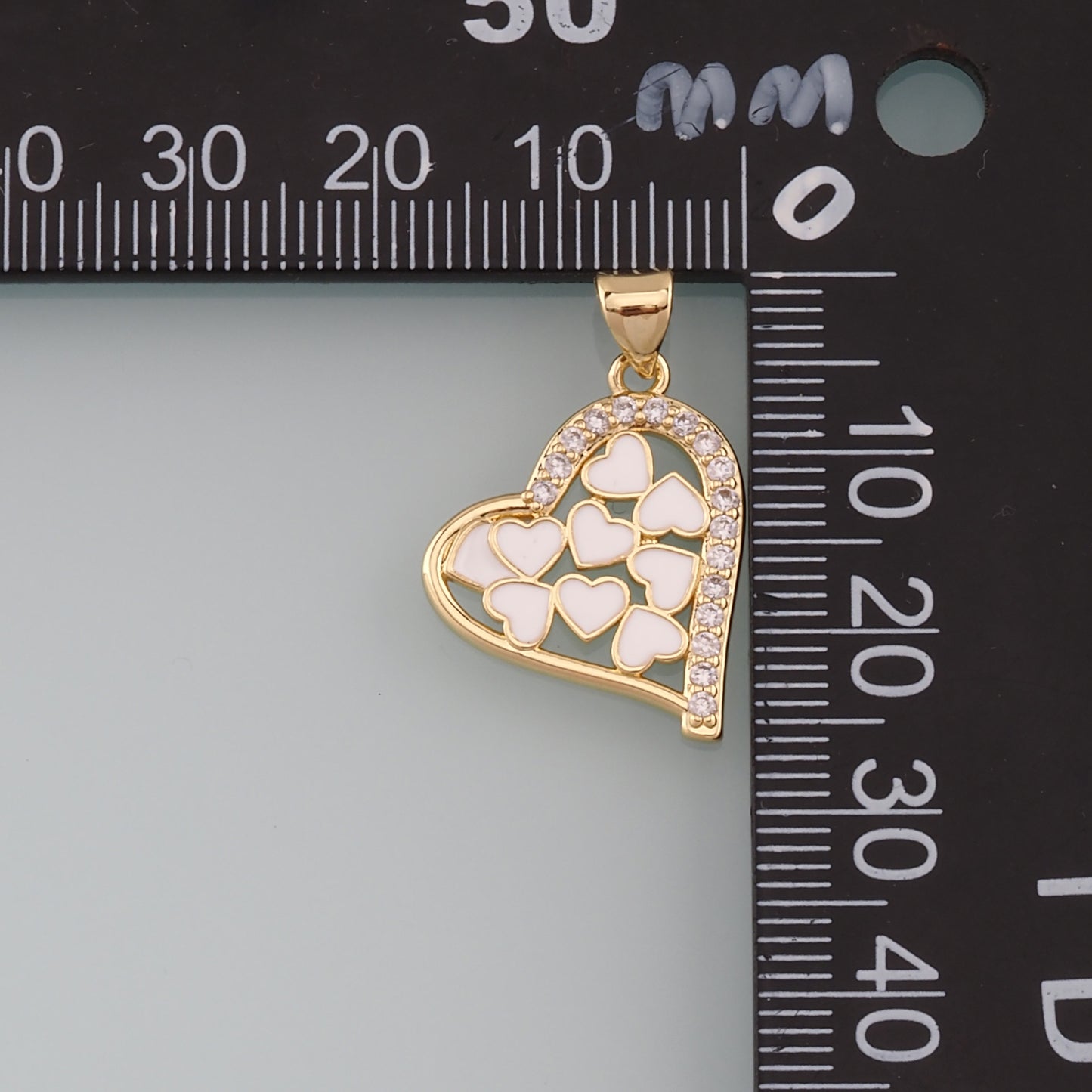 Gold Heart Charms,18K Gold Filled Heart Pendant,Enamel Heart Charm Bracelet Necklace for DIY Jewelry Making Supply