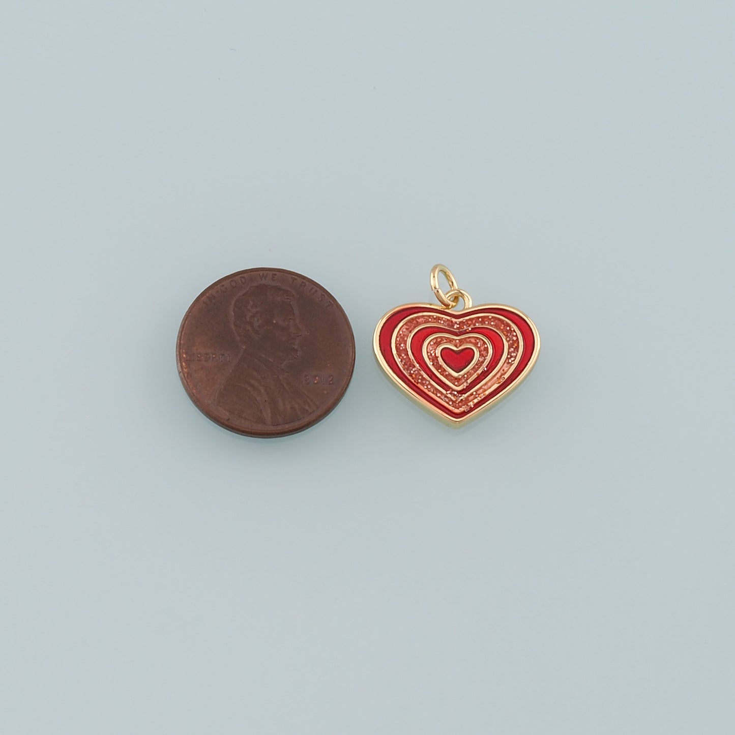 Gold Heart Charms,18K Gold Filled Heart Pendant,Enamel Heart Charm Bracelet Necklace for DIY Jewelry Making Supply