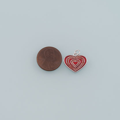 Gold Heart Charms,18K Gold Filled Heart Pendant,Enamel Heart Charm Bracelet Necklace for DIY Jewelry Making Supply
