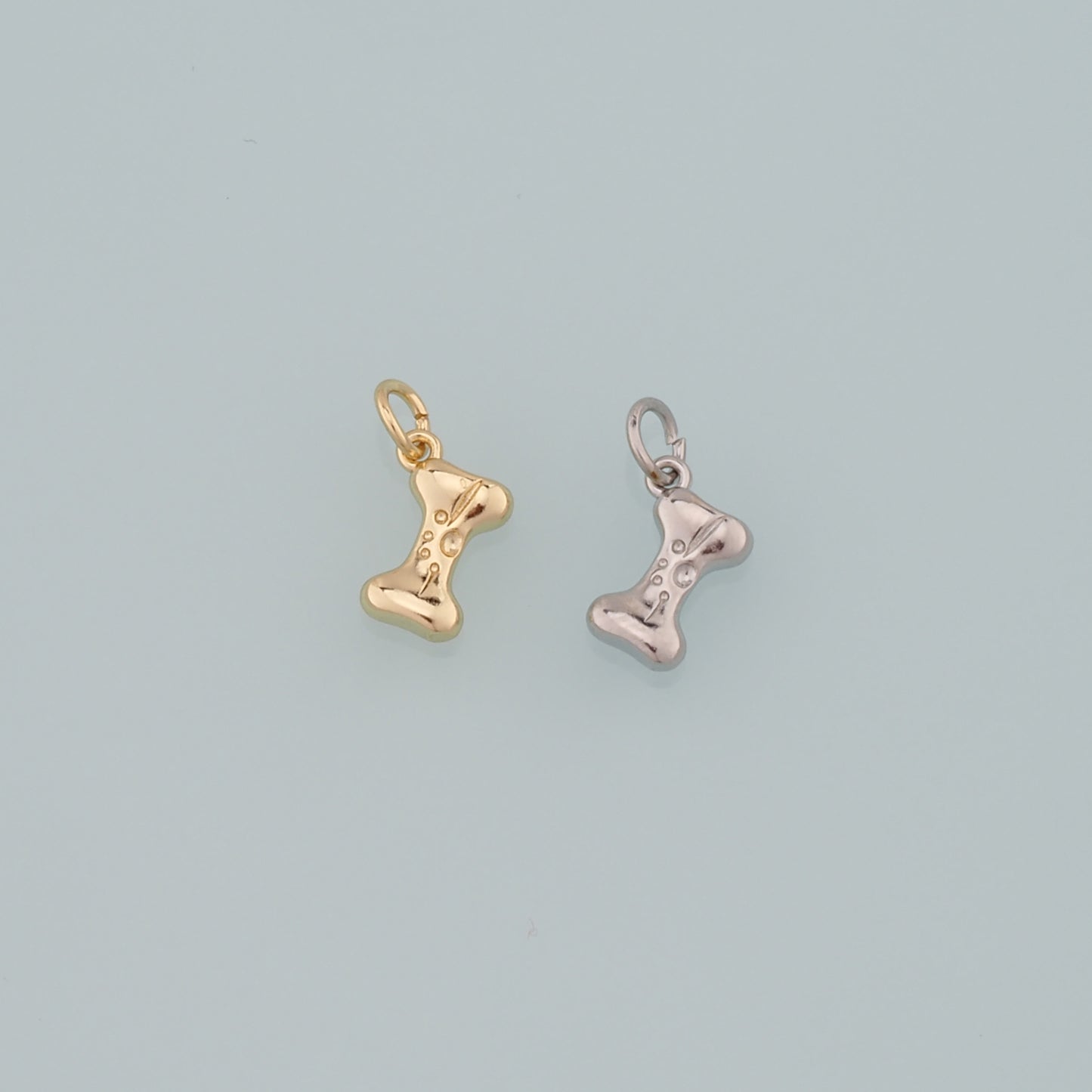 18K Gold Filled Dog Bone Pendant,Dainty Bone Charm Bracelet Necklace for DIY Jewelry Making Supply